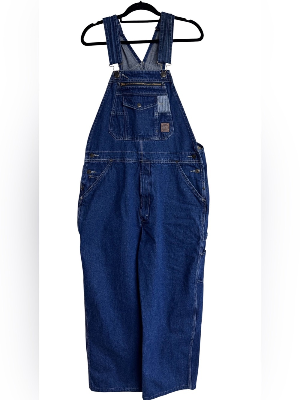 Berne Men's Stone Wash Dark Denim Unlined Bib Overalls Size 42x30